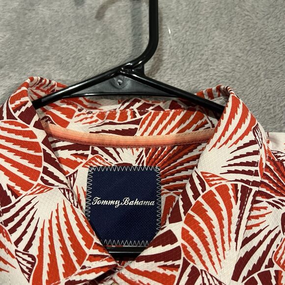 Tommy Bahama Button Down Shirt Mens XL Shell We Dance Scalloped Camp Silk - Picture 4 of 8